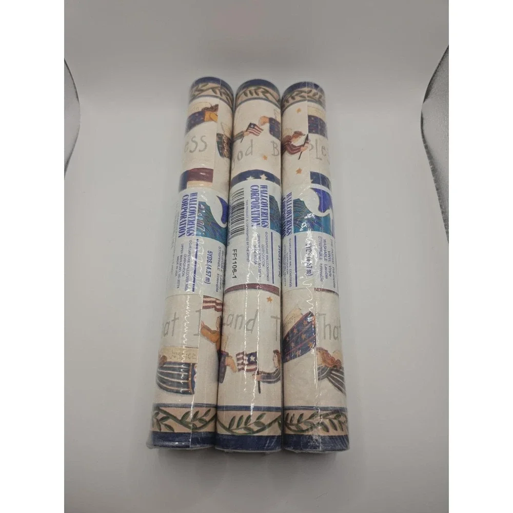 3 Sealed Rolls Chesapeake God Bless America Wallpaper Border Americana FF1106-1